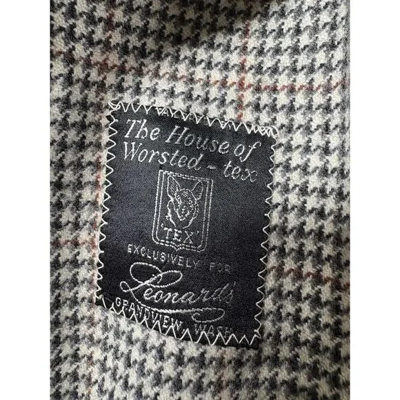 Weatherfield Wool Overcoat Mens Houndstooth Plaid Preppy City Old Money 90’s